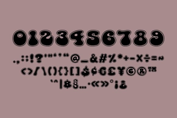 Groovy Round Font PNG with transparent background - Preview 2