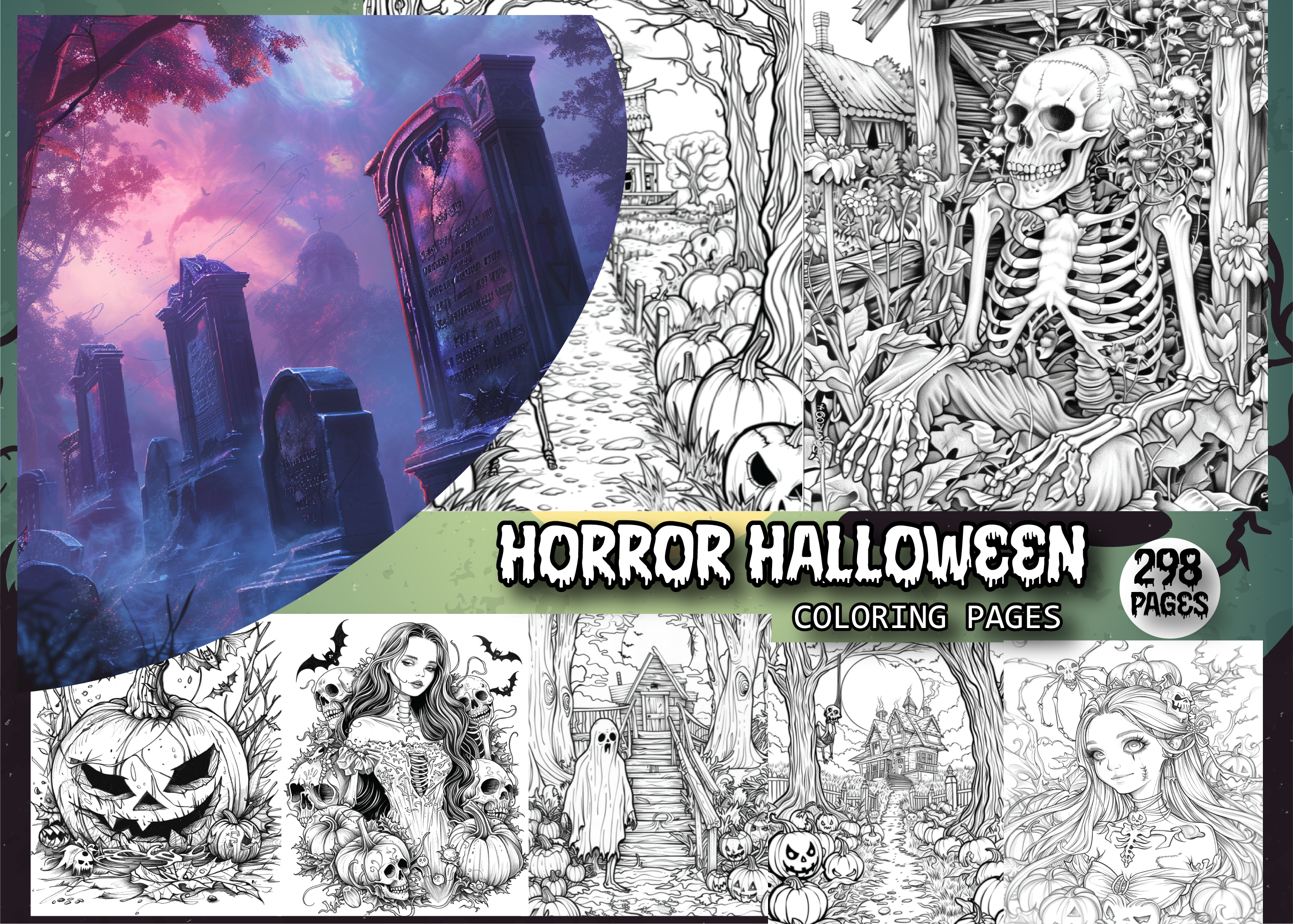 Horror Halloween Coloring Book for Adult