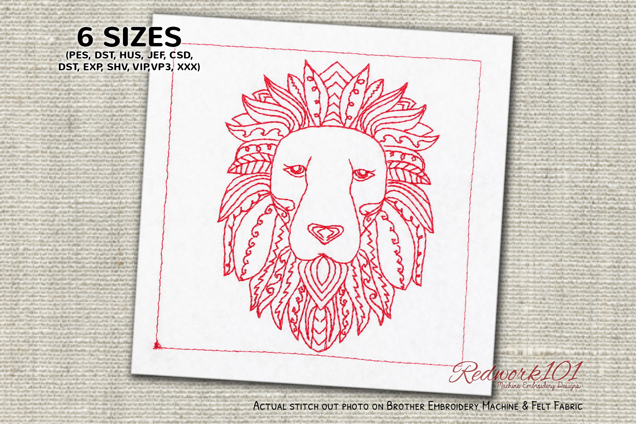 Mandala Patterned Lion Head