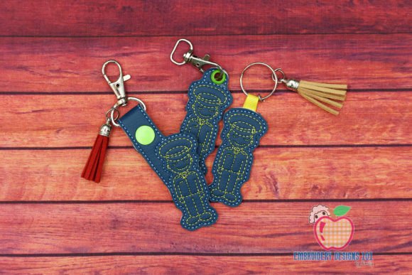 Military Dress in the Hoop Keyfob
