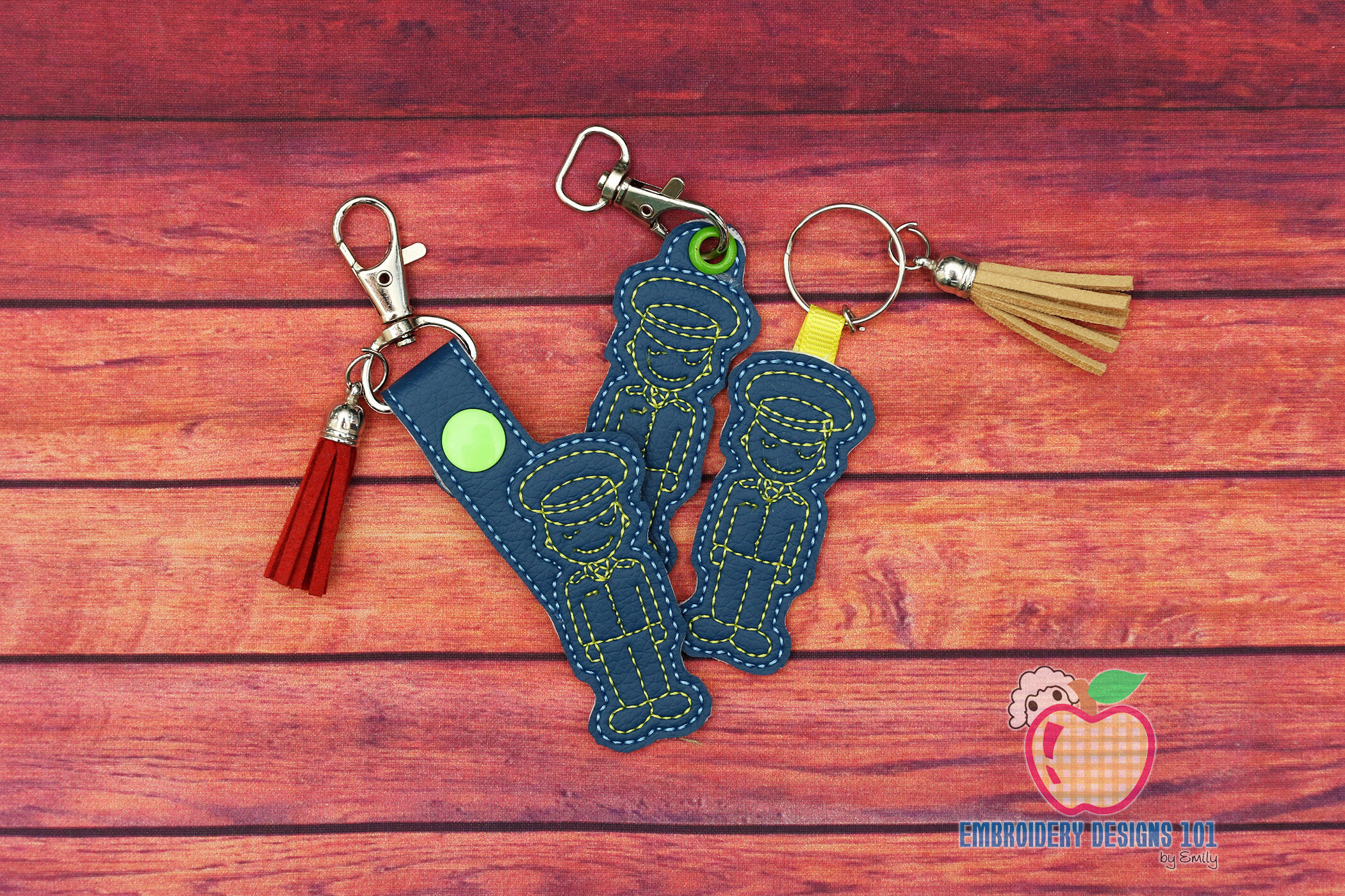 Military Dress in the Hoop Keyfob