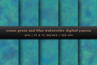 Ocean Green and Blue Digital Papers