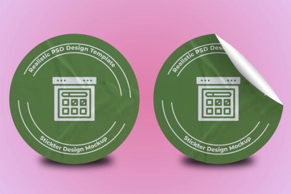 Round Stickers Design Mockup Template Graphic by CreativeCairo ...