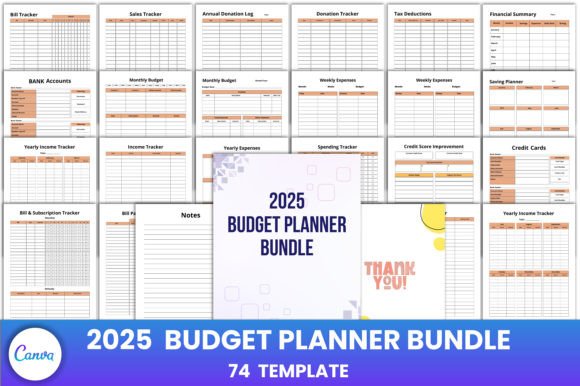 2025 Budget Planner Bundle Canva