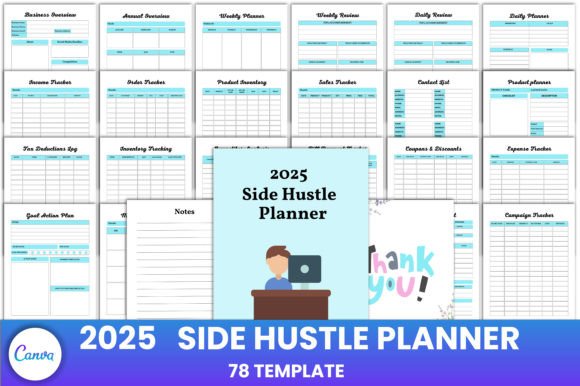2025 Side Hustle Planner Canva Interior