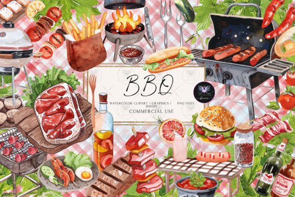 BBQ Food Illustration Clipart