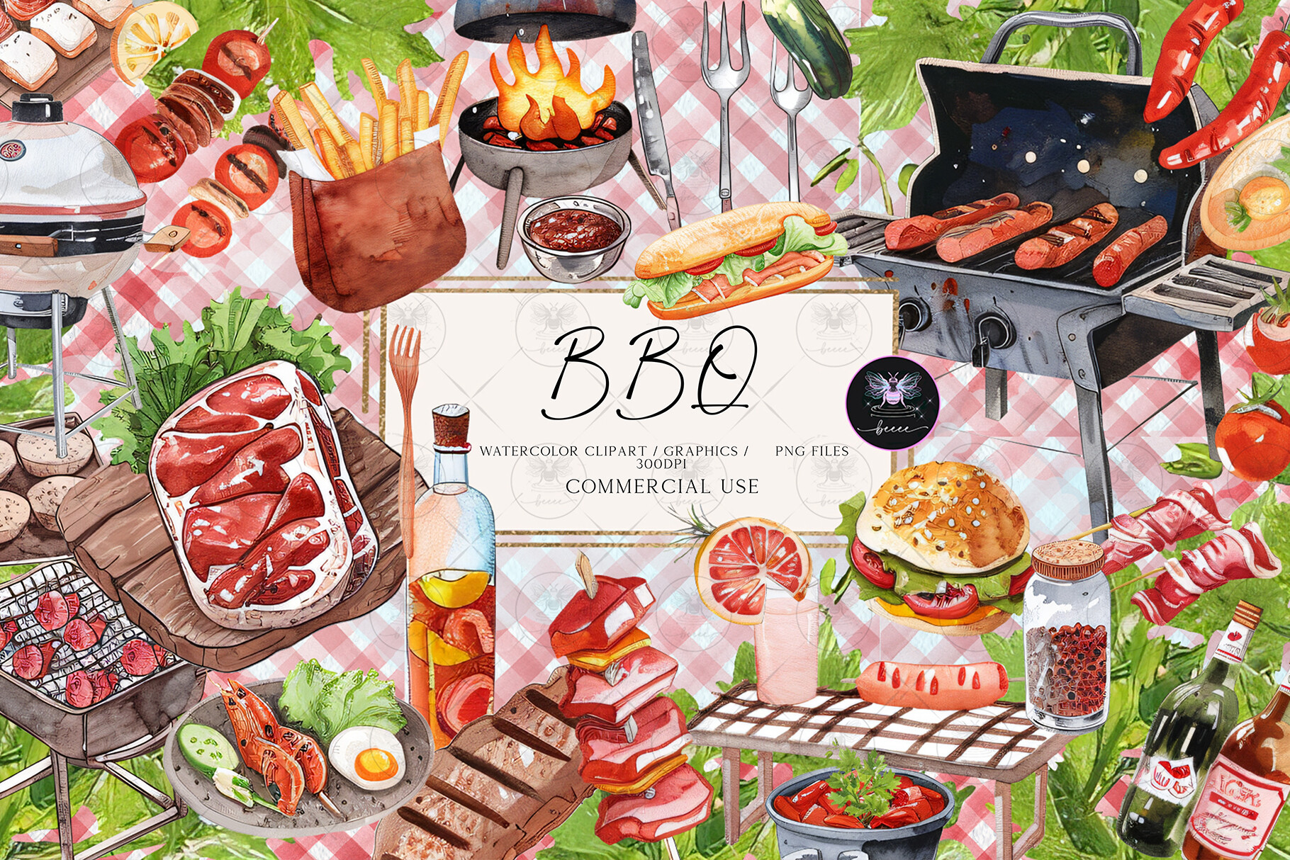 BBQ Food Illustration Clipart