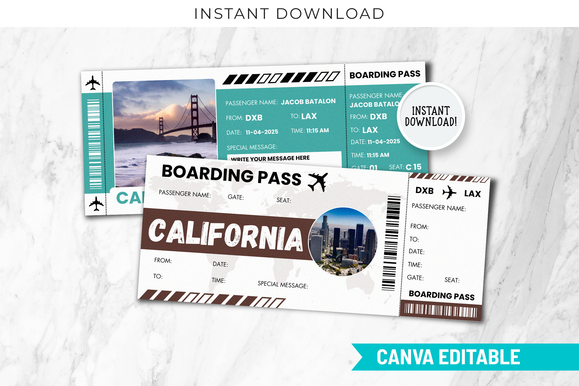 California Trip Surprise Gift Ticket