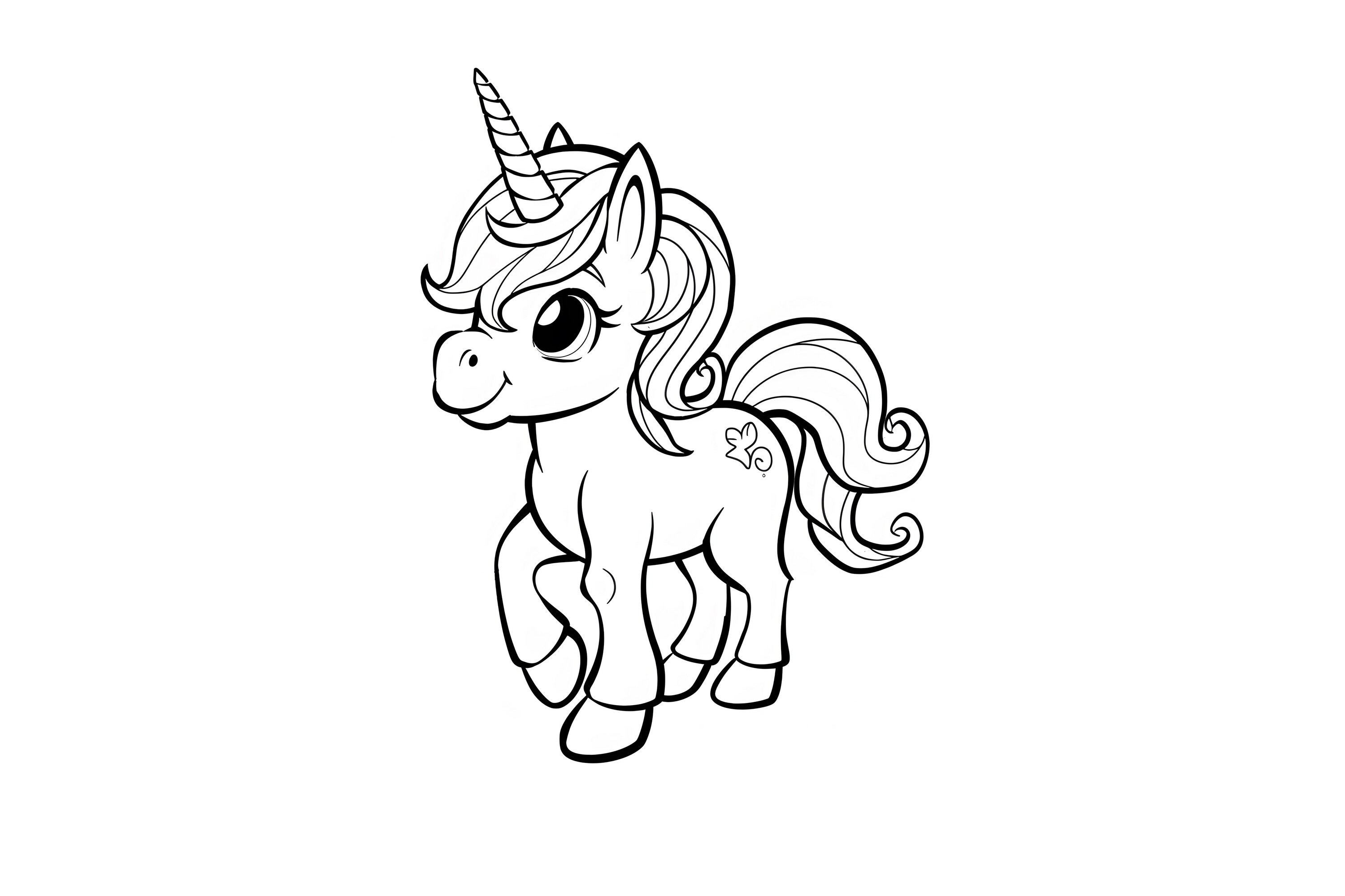 Cute Unicorn Coloring Page for Kids