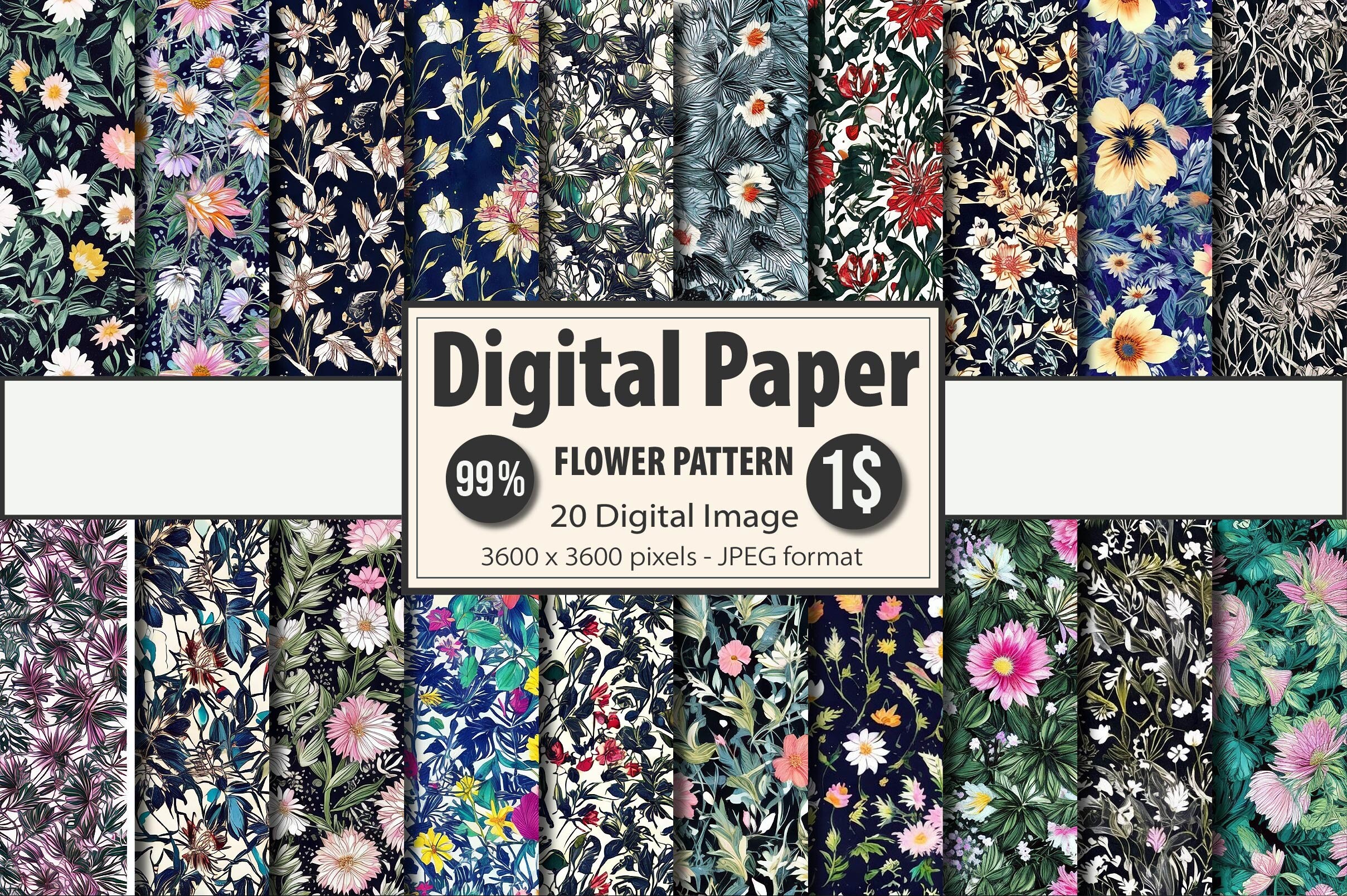 Daisy Flower Pattern Digital Paper Graphic by Dreamshop · Creative Fabrica