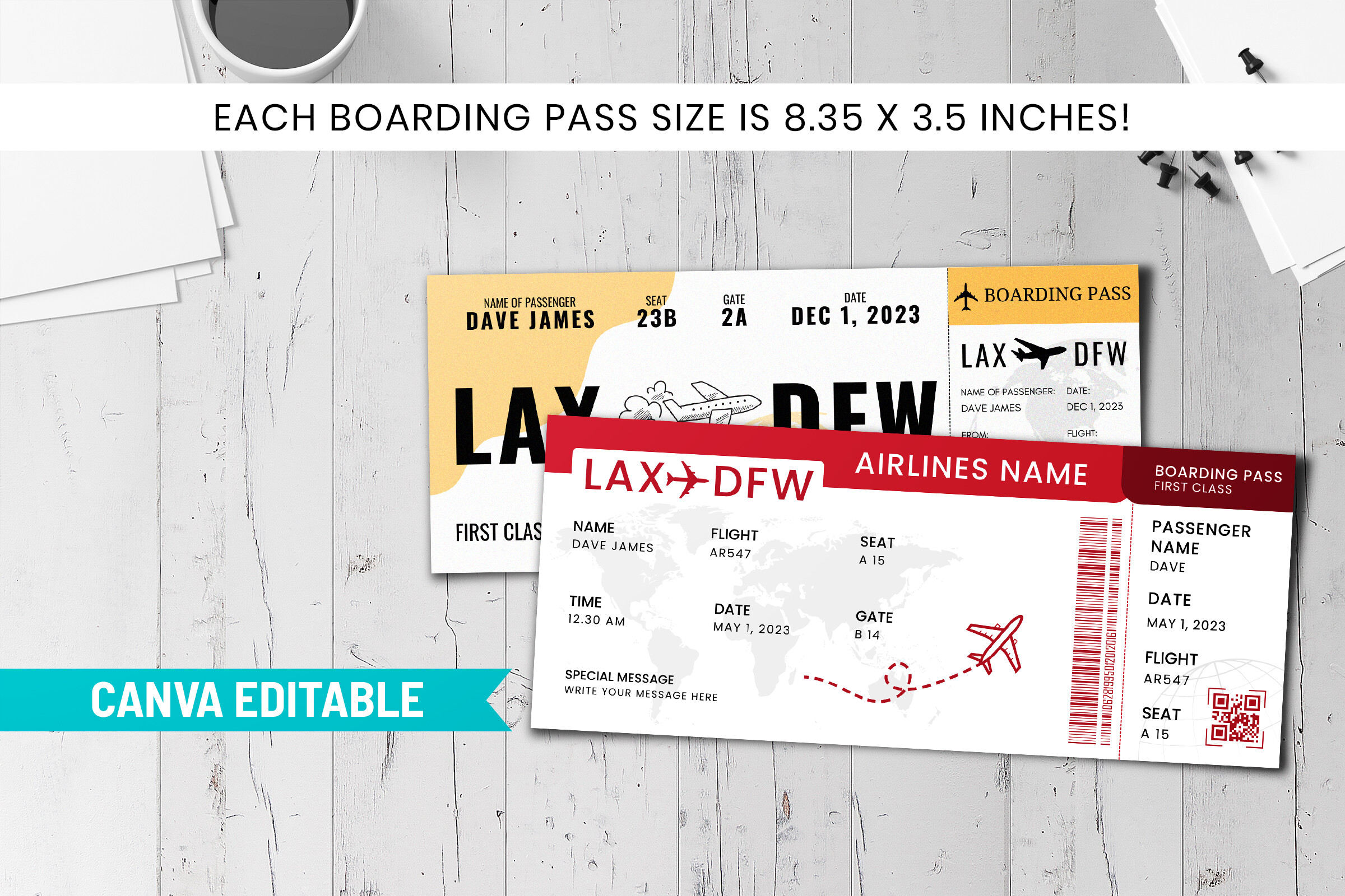 Dallas Trip Surprise Gift Ticket Canva