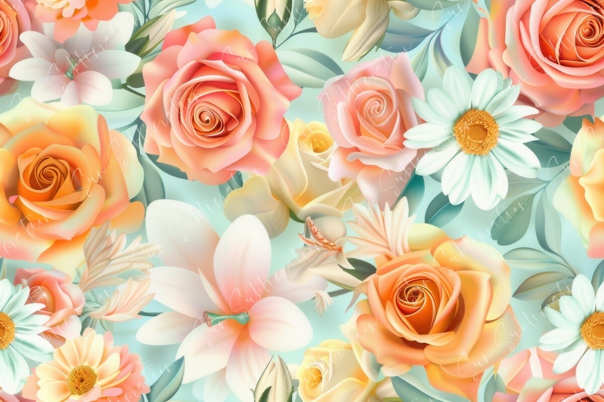 Floral Bliss Seamless Pattern Graphic by Sun Sublimation · Creative Fabrica
