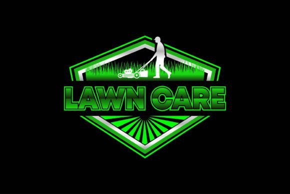Lawn Care, Grass Trimming Landscape Logo