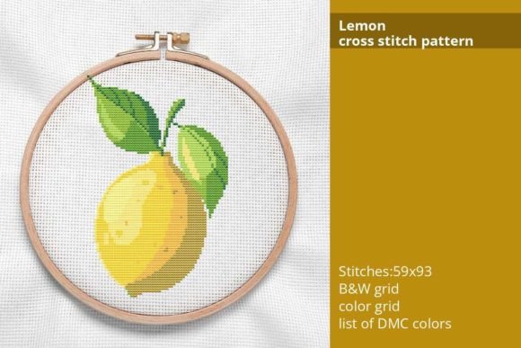 Lemon Cross Stitch Pattern