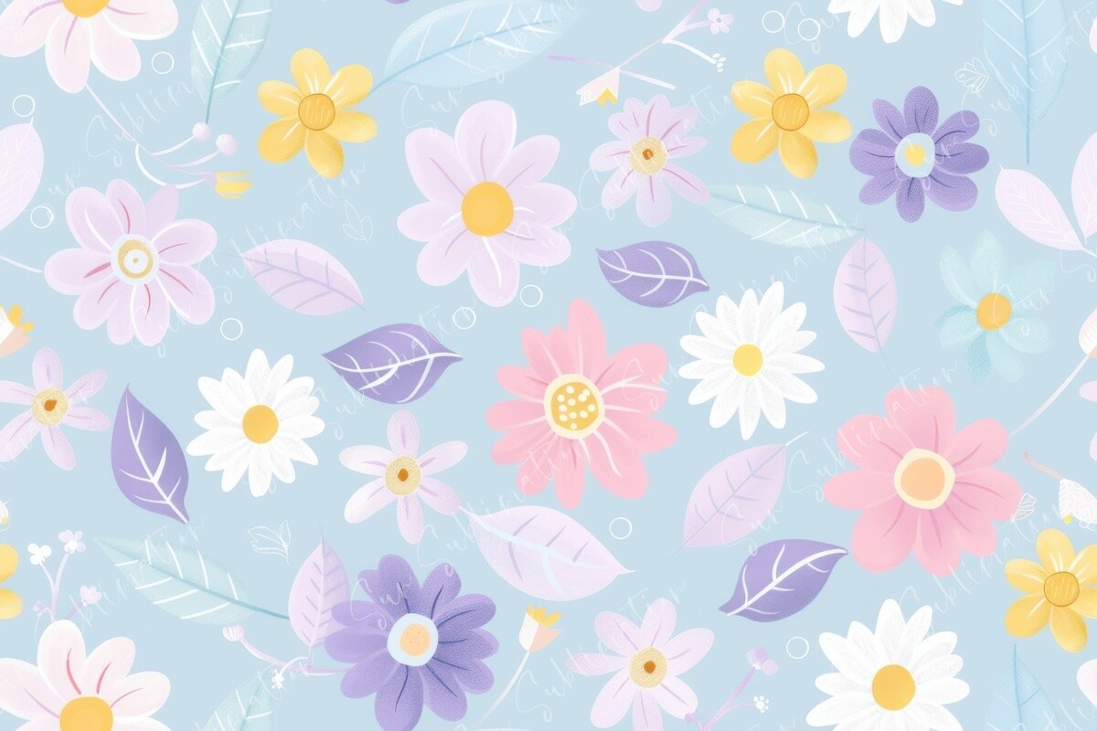 Pastel Floral Seamless Pattern Graphic by Sun Sublimation · Creative ...