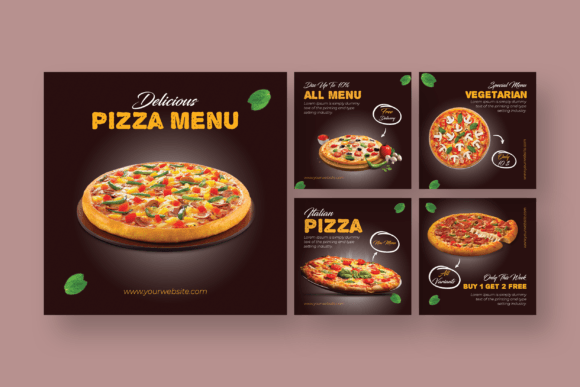 Pizza - Food Instagram Post Template