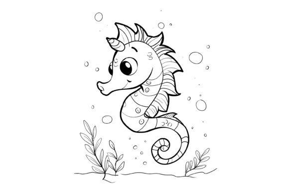 Seahorse Coloring Page for Kids