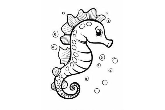 Seahorse Coloring Page for Kids