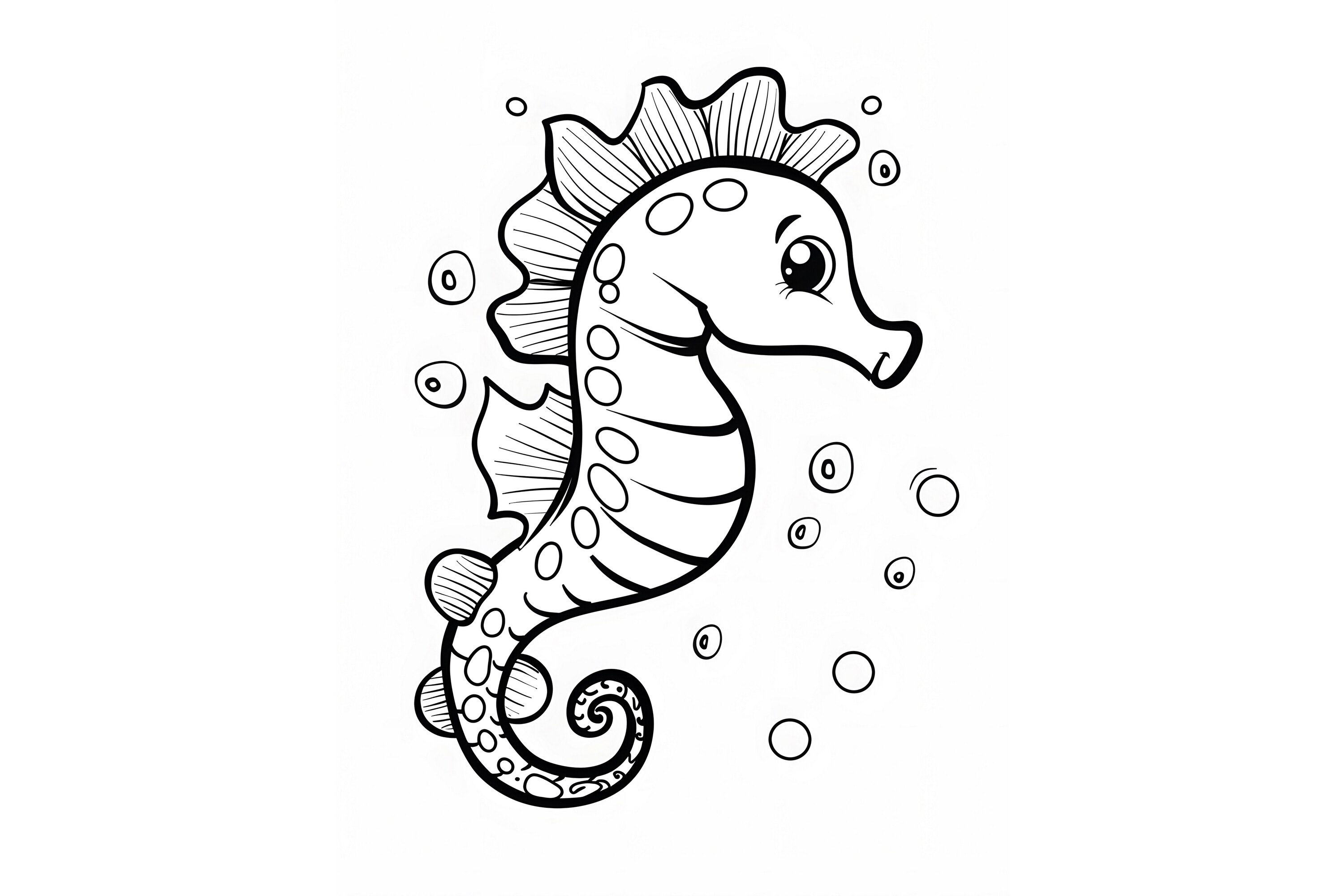 Seahorse Coloring Page for Kids