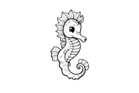 Seahorse Coloring Page for Kids