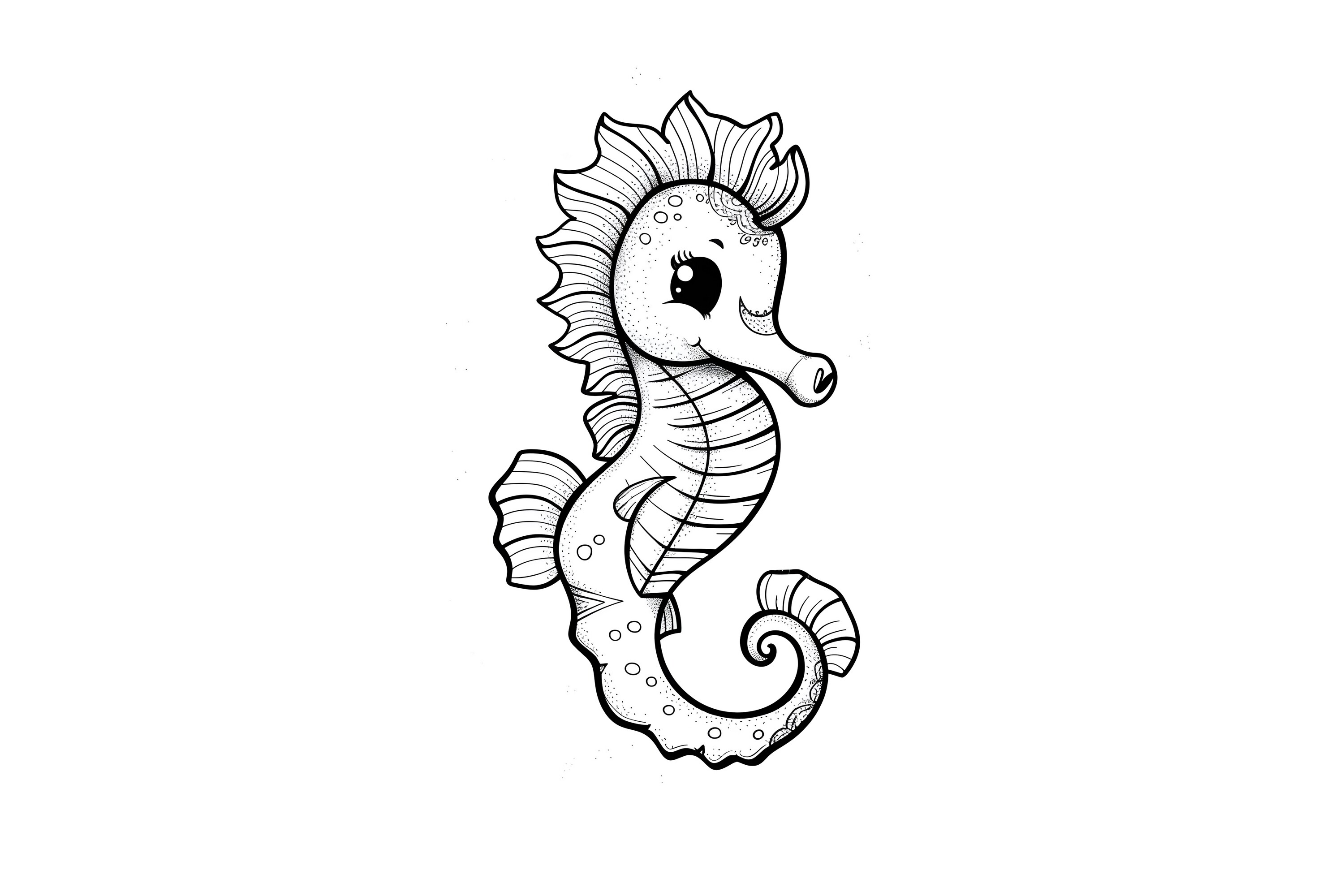 Seahorse Coloring Page for Kids