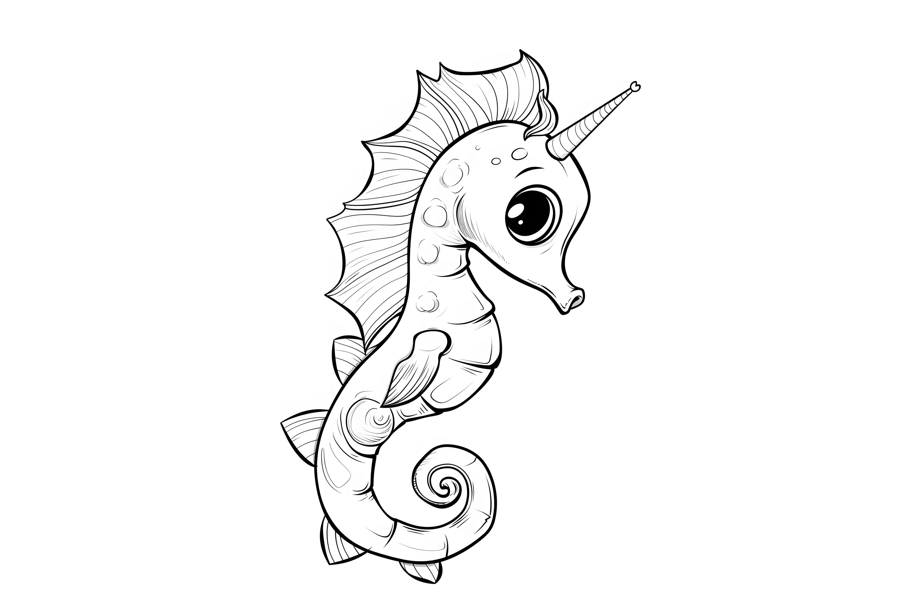 Seahorse Coloring Page for Kids