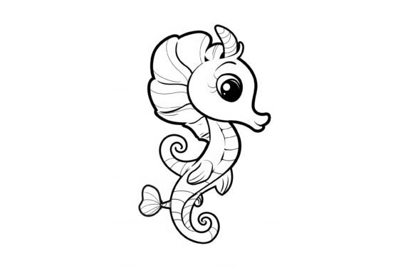 Seahorse Coloring Page for Kids