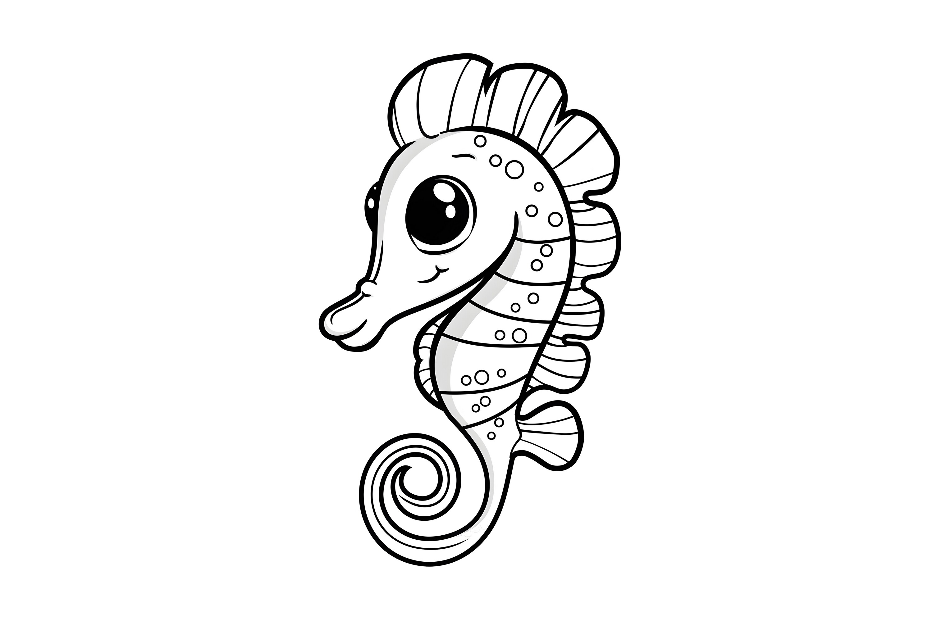 Seahorse Coloring Page for Kids