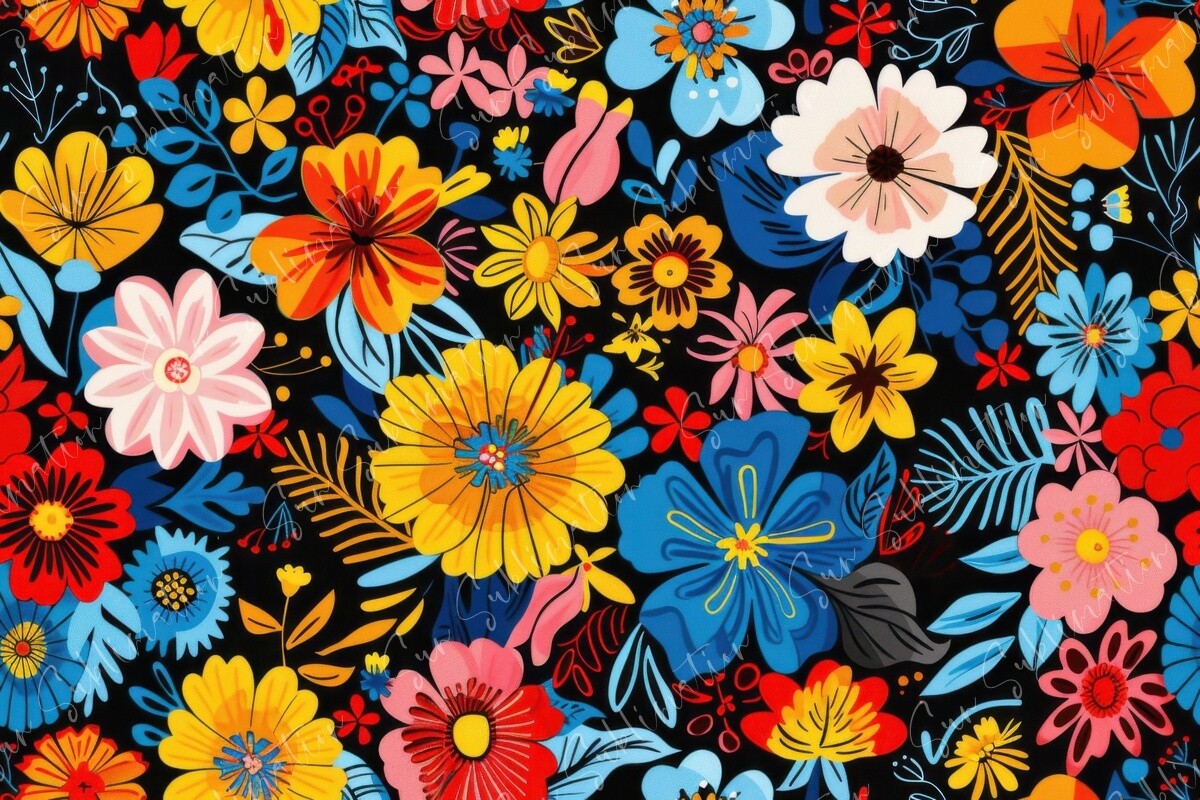 Vibrant Floral Seamless Pattern Graphic by Sun Sublimation · Creative ...