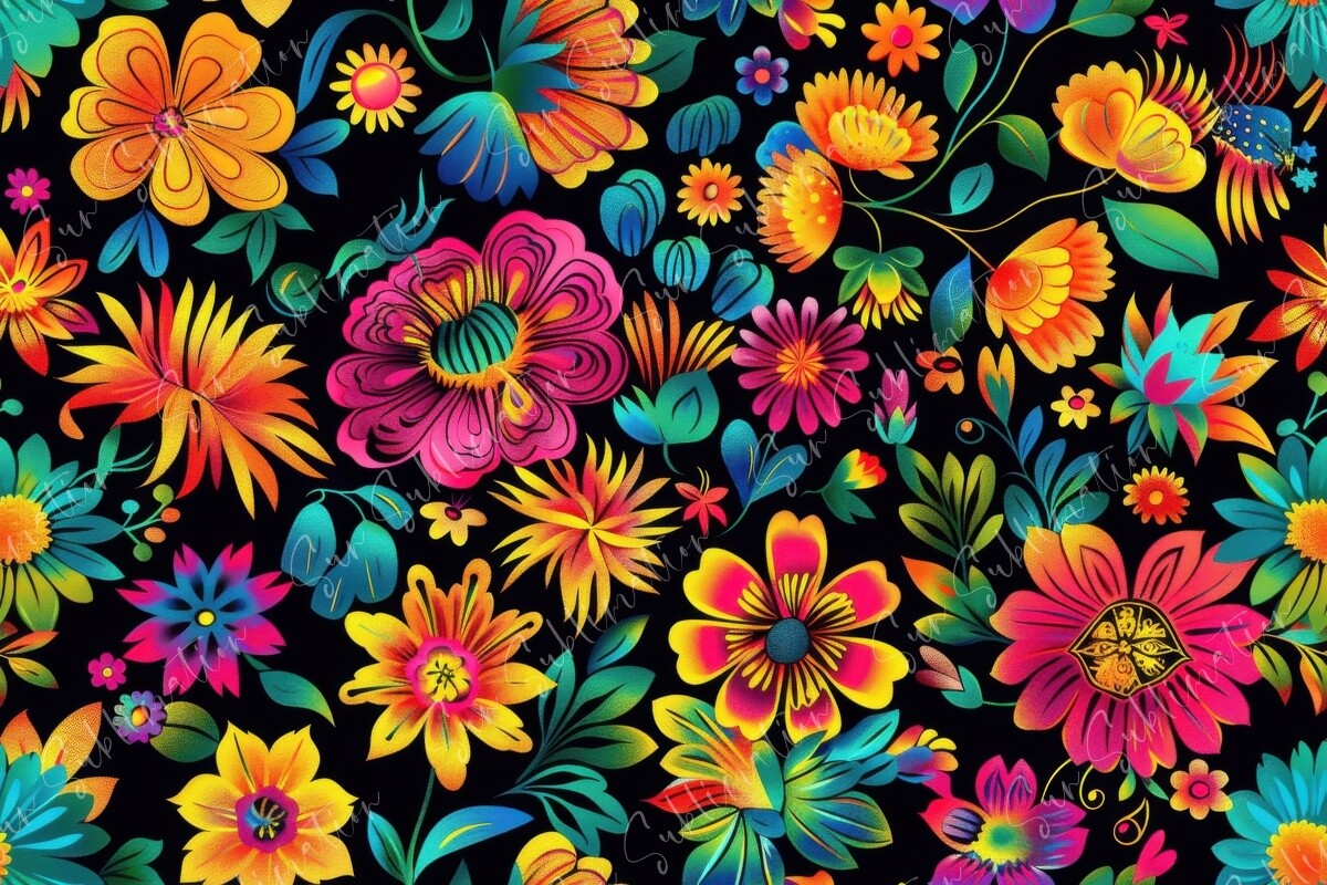 Vibrant Floral Seamless Pattern Graphic by Sun Sublimation · Creative ...