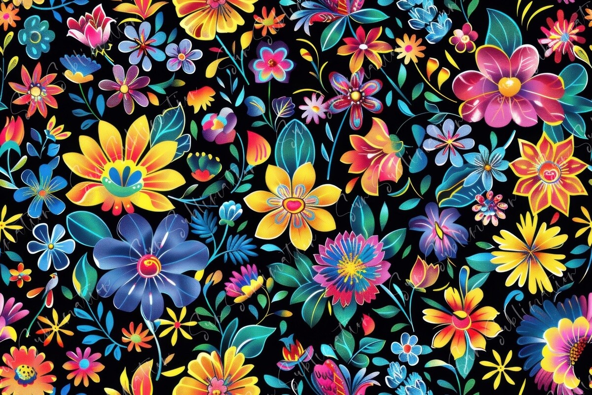 Vibrant Floral Seamless Pattern Graphic by Sun Sublimation · Creative ...
