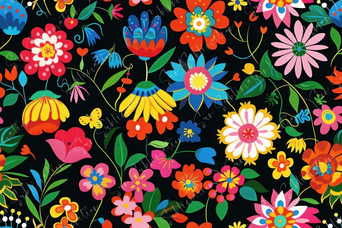 Vibrant Floral Seamless Pattern Graphic by Sun Sublimation · Creative ...