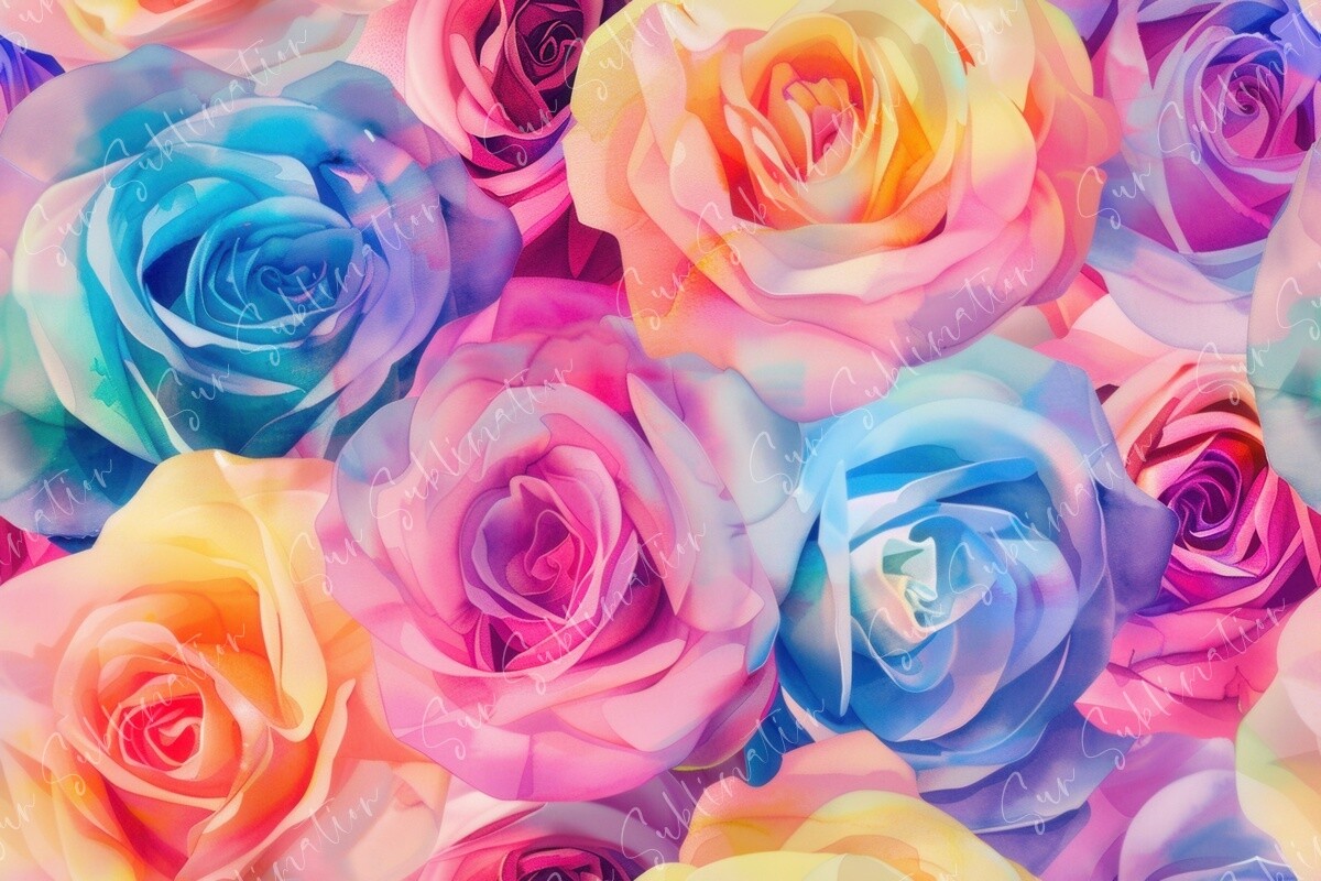 Vibrant Rose Bouquet Seamless Pattern Graphic by Sun Sublimation ...