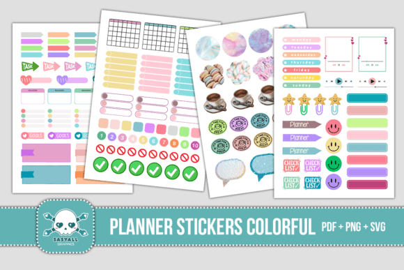 Weekly Planner Cute Stickers Grafik Plotterdateien Von Sasyall Graphics