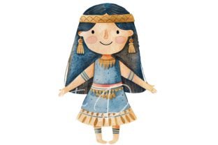 Cleopatra & Pharaoh Watercolor Clipart Graphic by Ikota Design ...