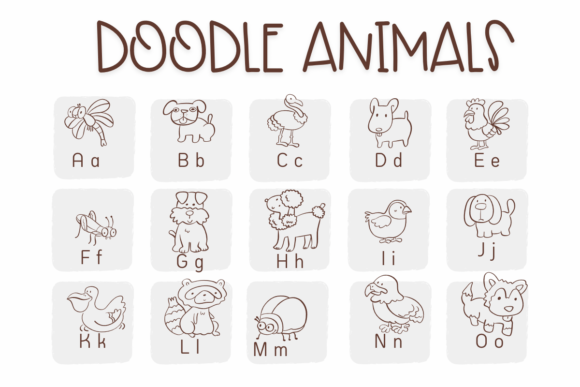 Doodle Animals Font - Preview 1
