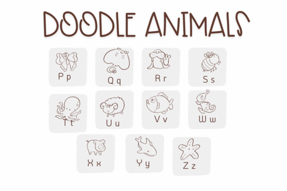 Doodle Animals Font - Preview 2