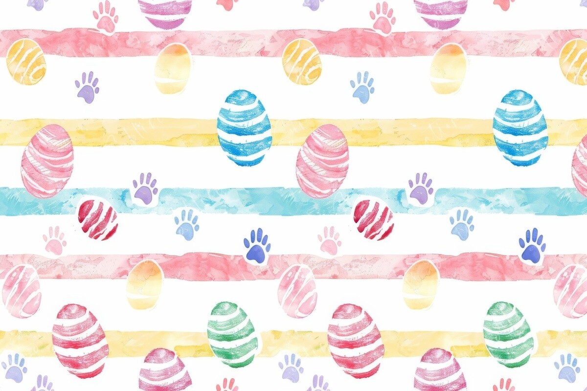 Easter Eggs and Paw Prints Pattern Graphic by Sun Sublimation ...