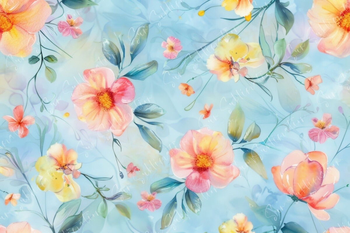 Floral Watercolor Art Graphic by Sun Sublimation · Creative Fabrica