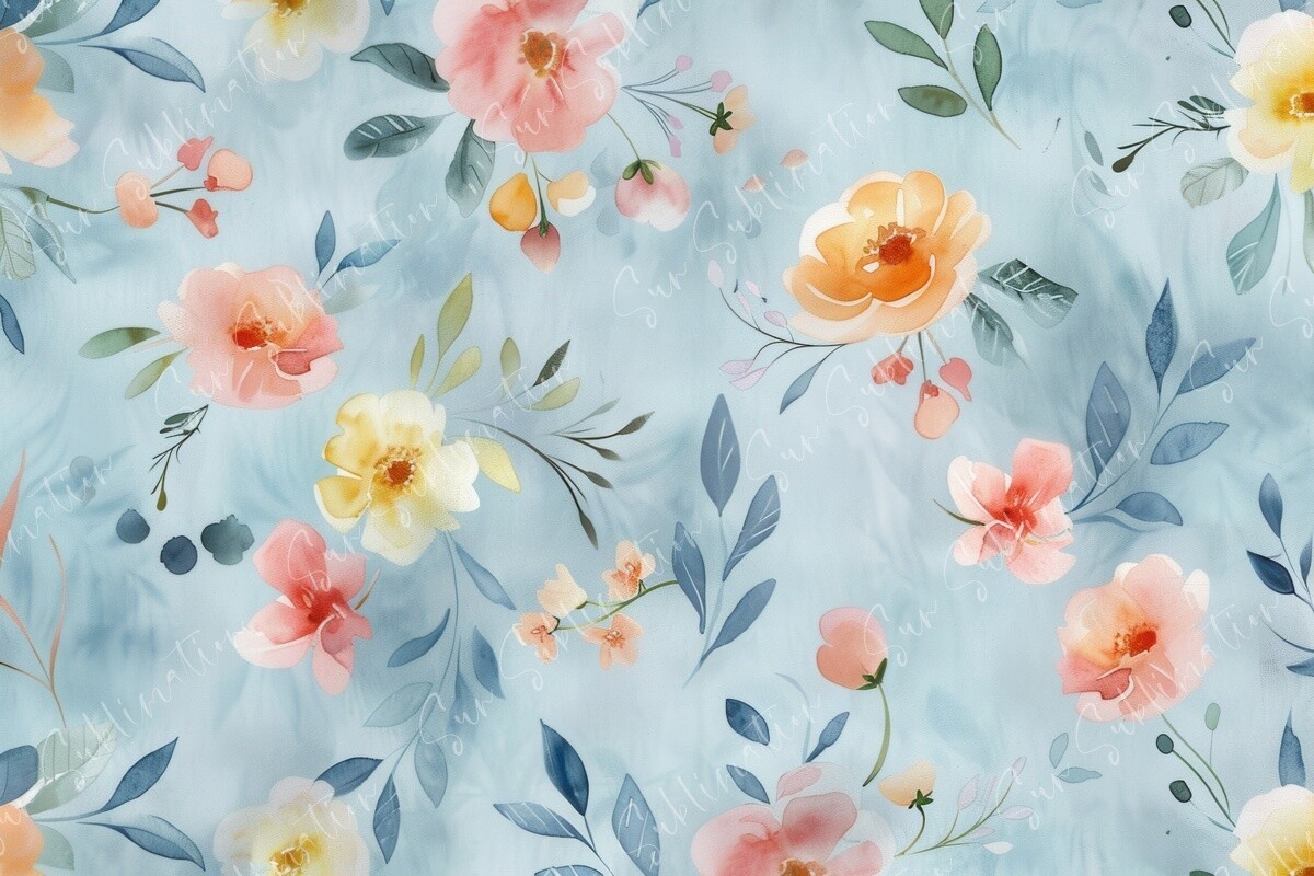 Floral Watercolor Pattern Graphic by Sun Sublimation · Creative Fabrica