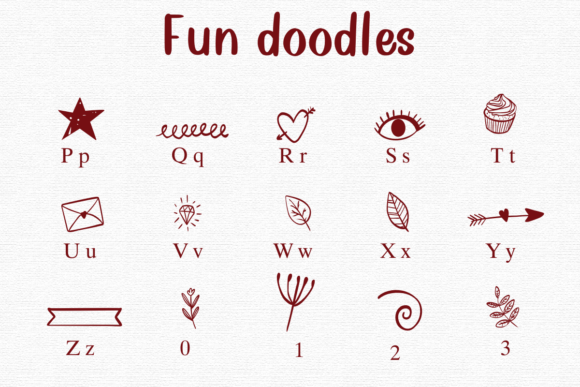 Fun Doodles Font PNG with transparent background - Preview 2