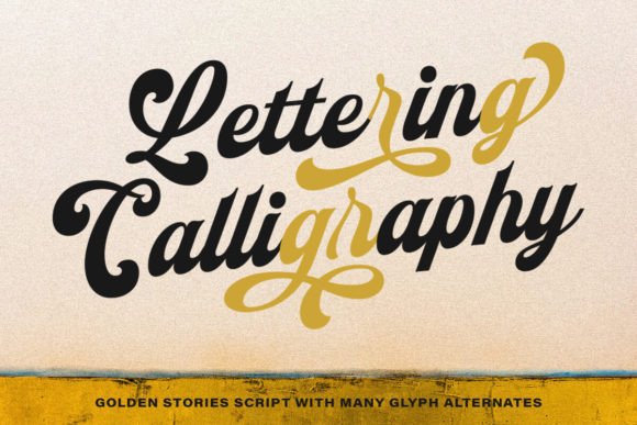 Golden Stories Font PNG with transparent background - Preview 1