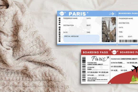 Paris Trip Surprise Gift Ticket Canva