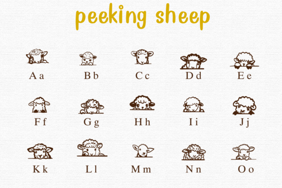 Peeking Sheep Font PNG with transparent background - Preview 1