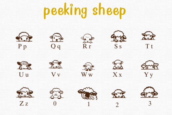 Peeking Sheep Font PNG with transparent background - Preview 2