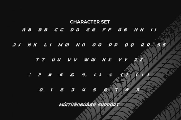 Race Stripe Font PNG with transparent background - Preview 4