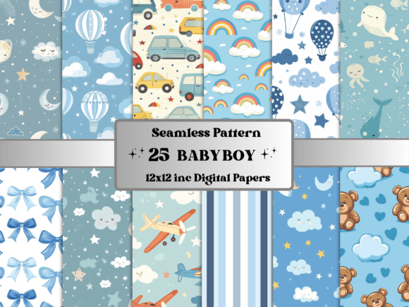 131 Baby Boy Pattern Designs & Graphics