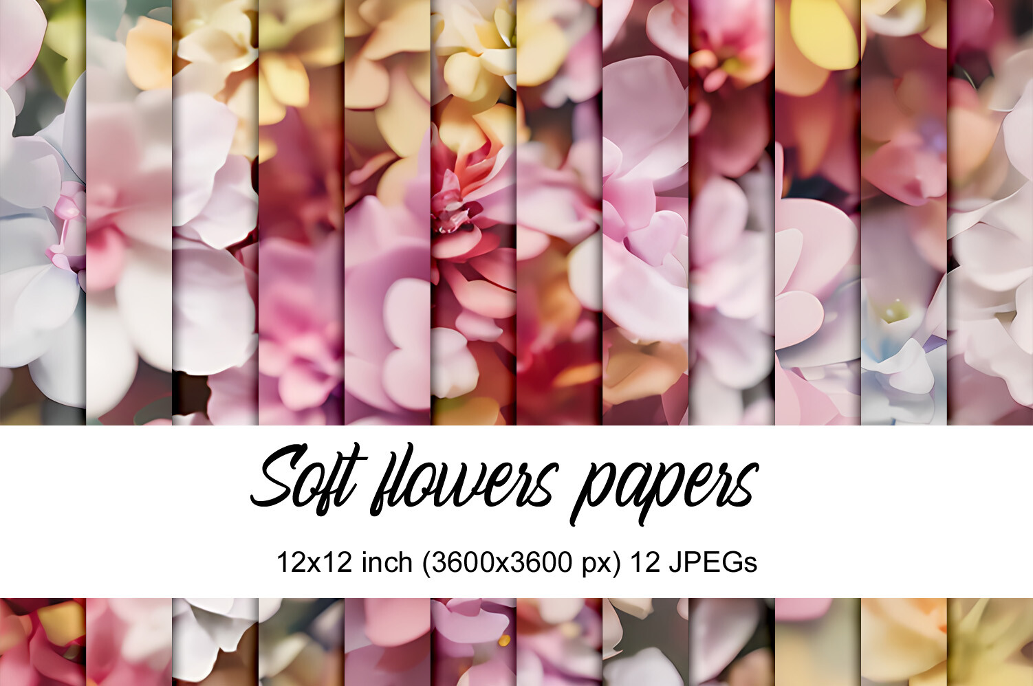 Soft Flowers Papers Graphic by Andrea Kostelic · Creative Fabrica