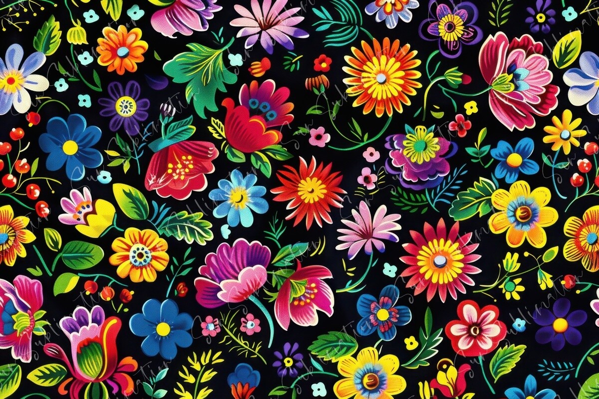 Vibrant Floral Pattern Graphic by Sun Sublimation · Creative Fabrica