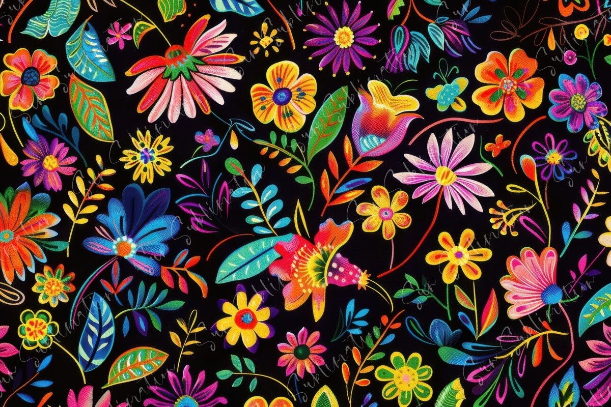 Vibrant Floral Pattern Graphic by Sun Sublimation · Creative Fabrica